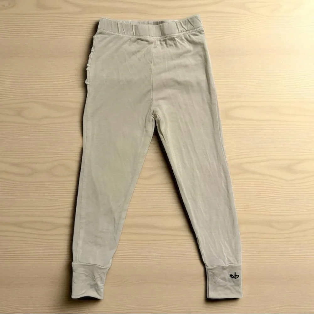 Birdie Bean Bamboo Ruffle Leggings 18-24M Cream Soft Pajama Pant - Picture 2 of 5